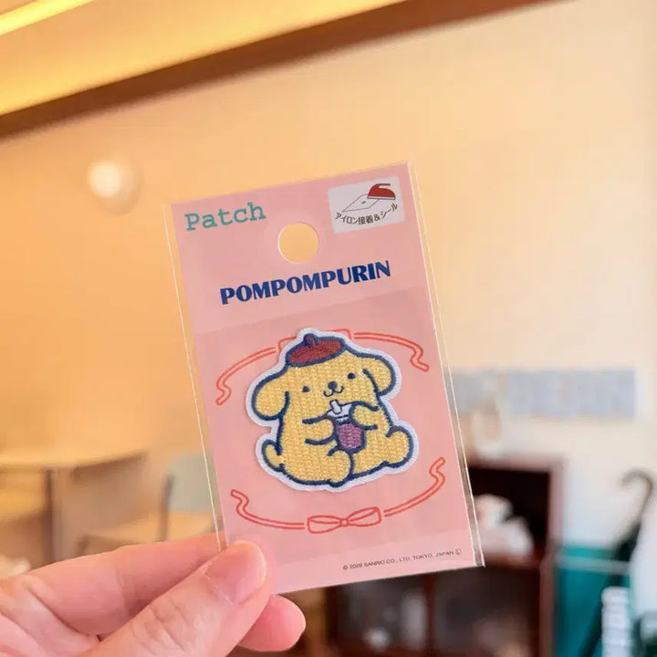 [BUNJANG] Sanrio Pompompurin Wappen Patch 5-Piece Set / 일본 산리오 폼폼푸린 와펜 패치 5종 세트 다리미 접착 씰