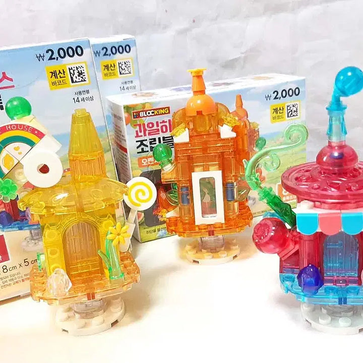 [BUNJANG] Daiso Fruit House Block Set (Apple, Lemon, Orange) / 다이소 과일 하우스 블록 3종 일괄