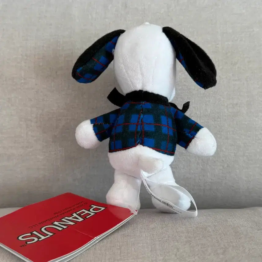 [BUNJANG] Snoopy Check Pattern Keychain / 체크 스누피 키링