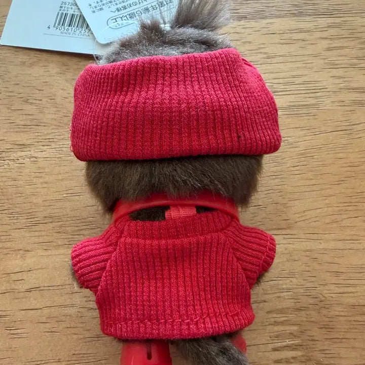 [BUNJANG] Monchhichi Red Outfit Cross Charm Plush Doll / 몬치치