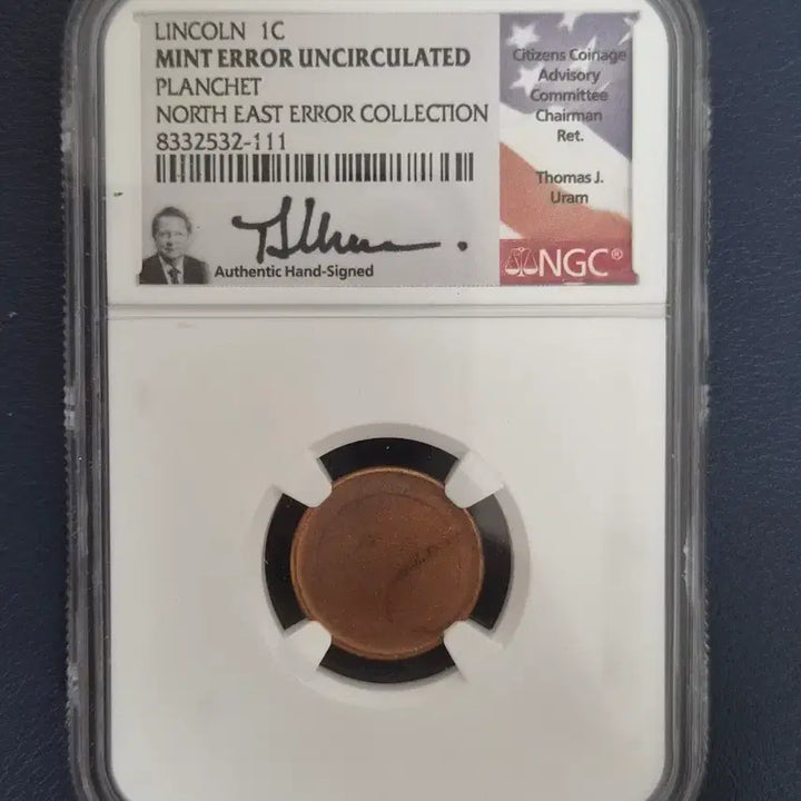 [BUNJANG] United States Lincoln 1 Cent Uncirculated Error Coin (NGC Graded) / 미국 링컨 1센트 미사용 에러 동전 진품