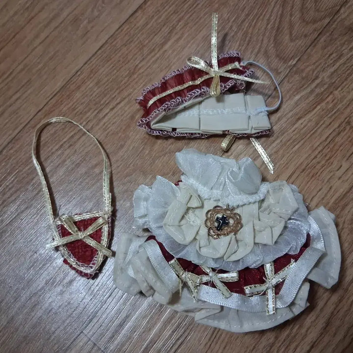 [BUNJANG] 10cm Doll Clothes Red Dress Set / 10cm 인형옷 레드 드레스
