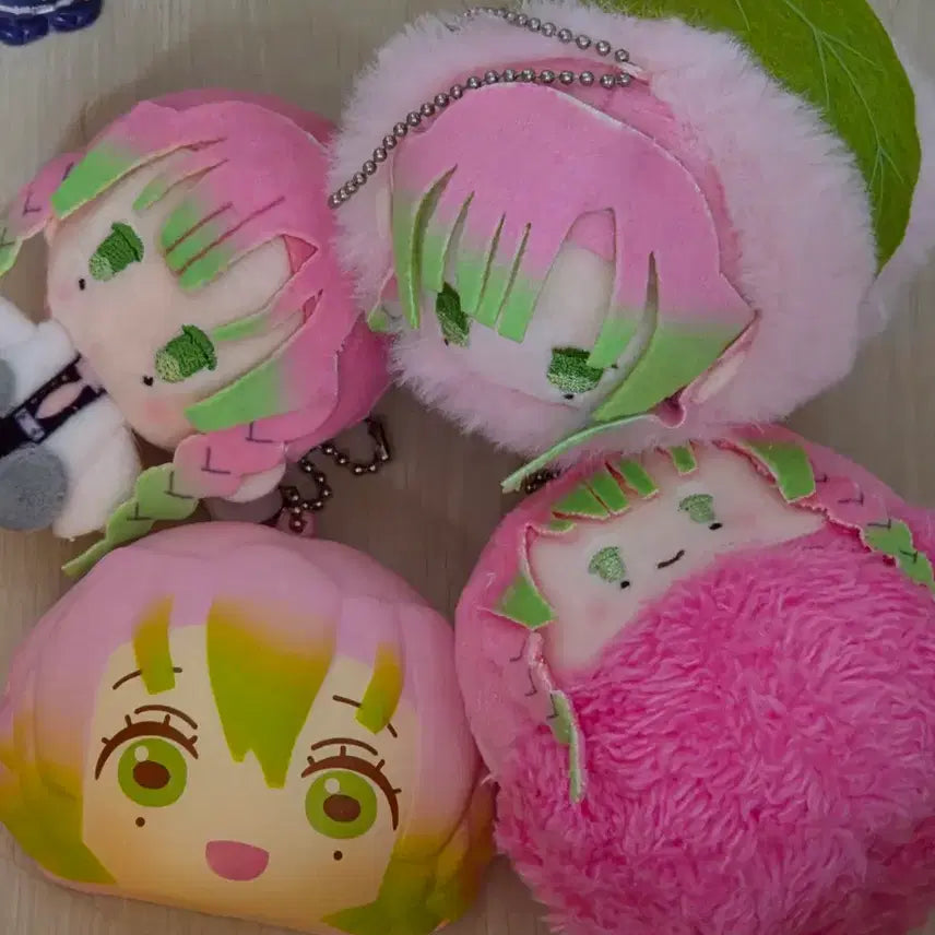 [BUNJANG] Demon Slayer Mitsuri Doll Keychain 4 Types Bundle Set / 귀멸의칼날 귀칼 미츠리 인형 키링 4종 일괄