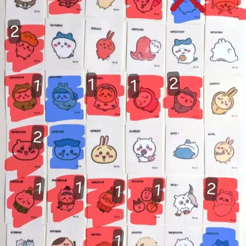 [BUNJANG] Chiikawa Retro Sticker Set / 먼작귀 치이카와 레트로 띠부씰 교환&amp;판매