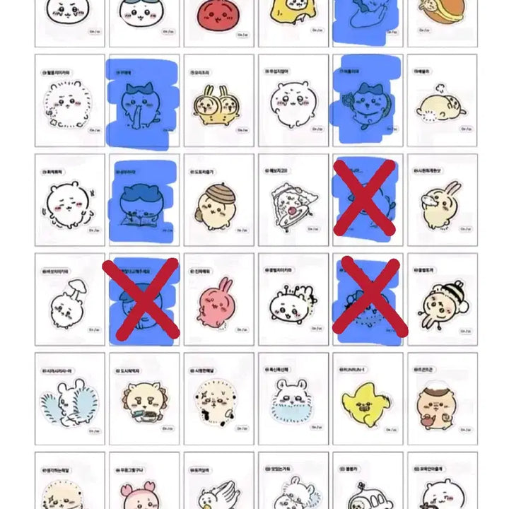 [BUNJANG] Chiikawa Retro Sticker Set / 먼작귀 치이카와 레트로 띠부씰 교환&amp;판매
