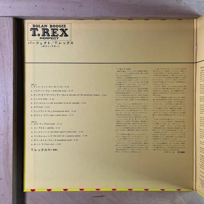 [BUNJANG] T. Rex Bolan Boogie 1972 LP / T. Rex Bolan Boogie Perfect 일본 1972년 LP