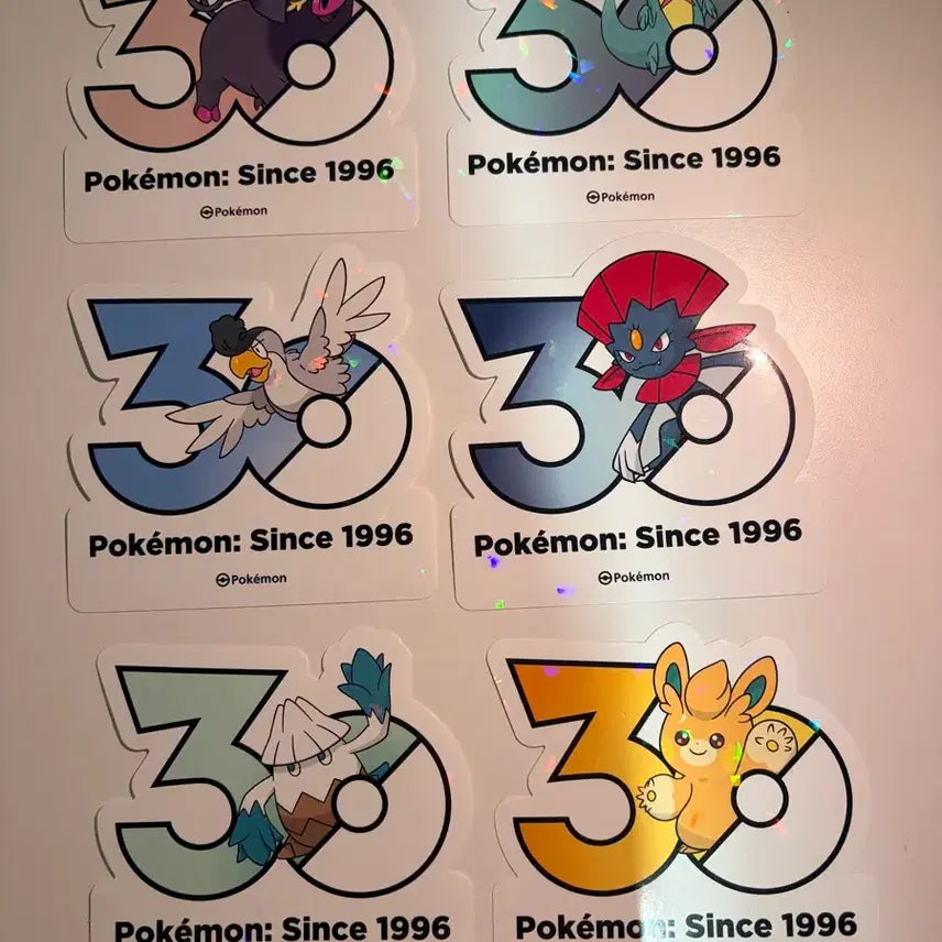 [BUNJANG] Pokemon 30th Anniversary Sticker Set (6 Types) / 포켓몬스터 30주년 스티커 6종 세트 판매 퍼퓨돈 드래런치 시비꼬 포푸니라 눈쓰개 빠모트