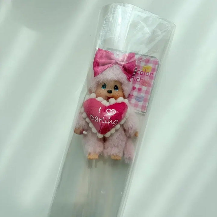 [BUNJANG] Monchhichi Macaron Pink Plush (Tag Included) / 마카롱 몬치치 핑크(택있음)
