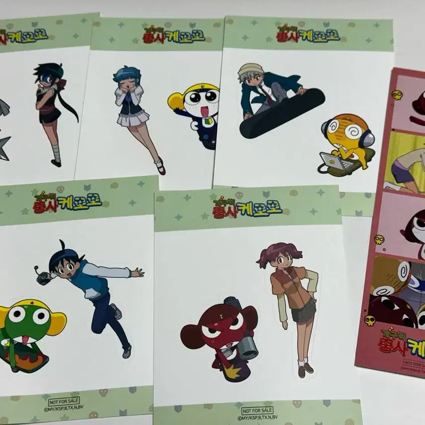 [BUNJANG] Sgt. Frog Keroro Characters Removable Die-Cut Sticker Set / 개구리 중사 케로로 기로로 타마마 도로로 쿠루루 리무버블 칼선 스티커 네컷 특전 양도 투니크