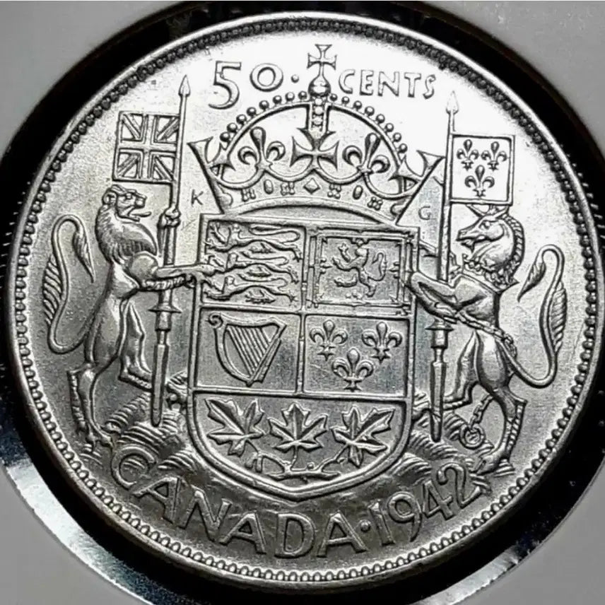 [BUNJANG] Canada 1949 50 Cent Coin - Near Mint Condition / [은화]캐나다 준미사용 1949년 50센트 대형.외국주화 주화 화폐 동전