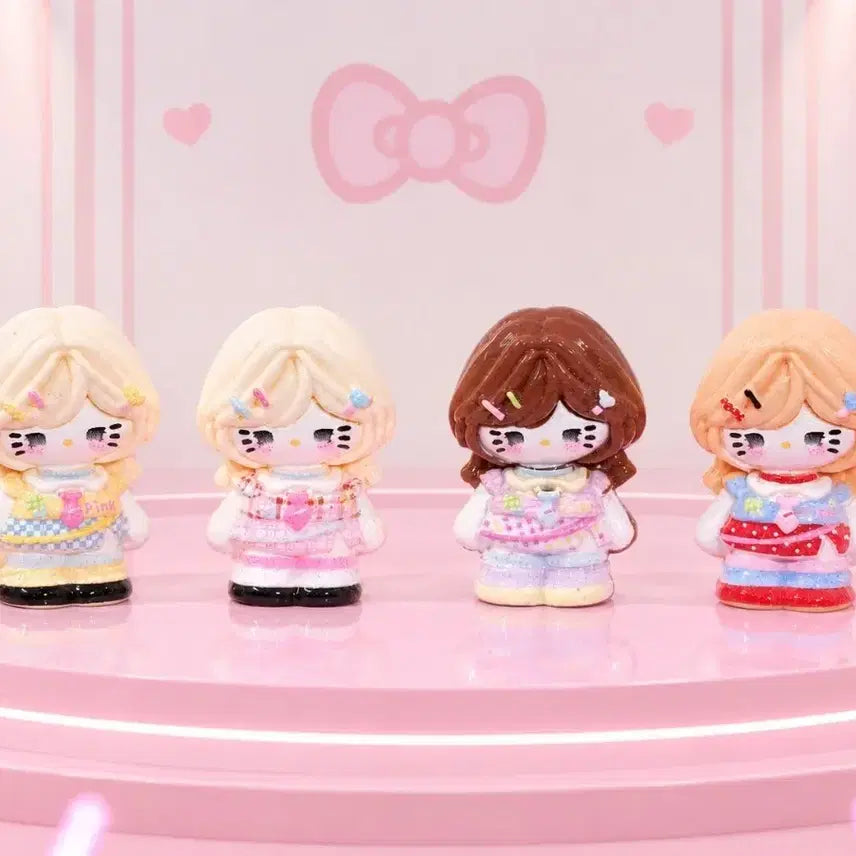 [BUNJANG] Kitty Mini Figures 4 Types Set / 아이돌 키티 미니 피규어 4종 세트