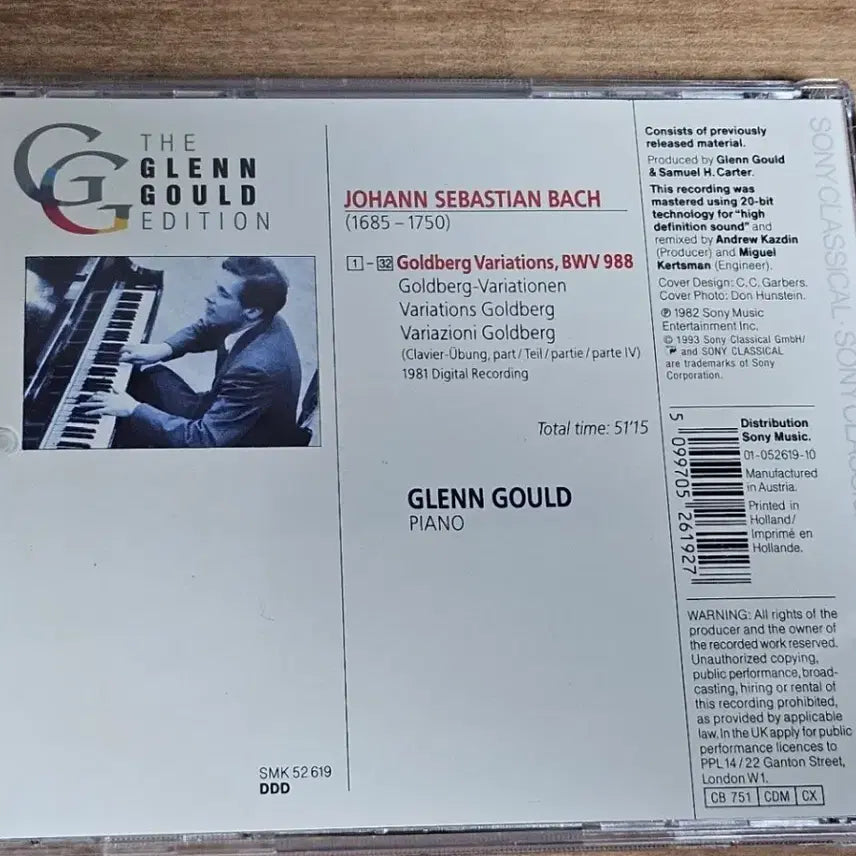 [BUNJANG] Glenn Gould JS Bach Goldberg Variations BWV 988 1981 Digital Recording CD / Glenn Gould - JS Bach: Goldberg Variations BWV 988 1981 Digital Recording  (수입 CD)