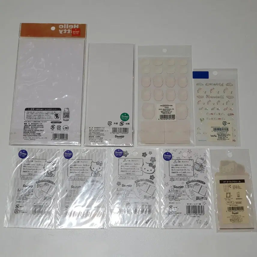 [BUNJANG] Vintage Hello Kitty Sticker Bundle Set (Rose, Bibitechs, etc.) - 9 pcs / 고전 키티 스티커 9개 일괄 (로즈, 비비틱스 등)