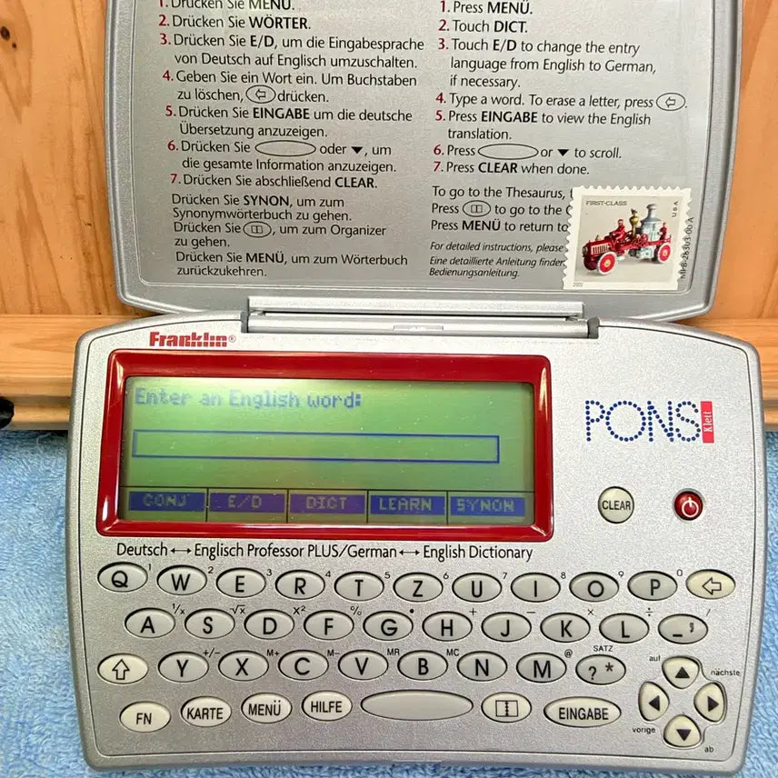 [BUNJANG] Vintage Franklin Bookman DBD-1450 Electronic Dictionary / 빈티지 프랭클린 북맨 전자사전.DBD-1450,작동O