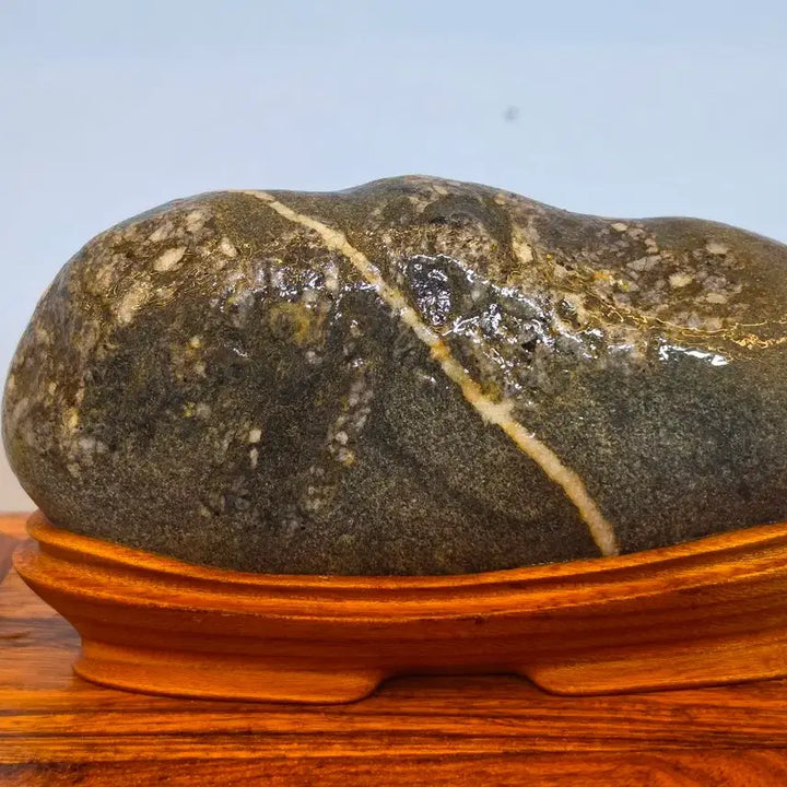 [BUNJANG] Namhangang Pattern Stone Suiseki with Base / 26100803 석질과 모암이 좋고 꽃이 잘핀 남한강 문양석 수석 팝니다