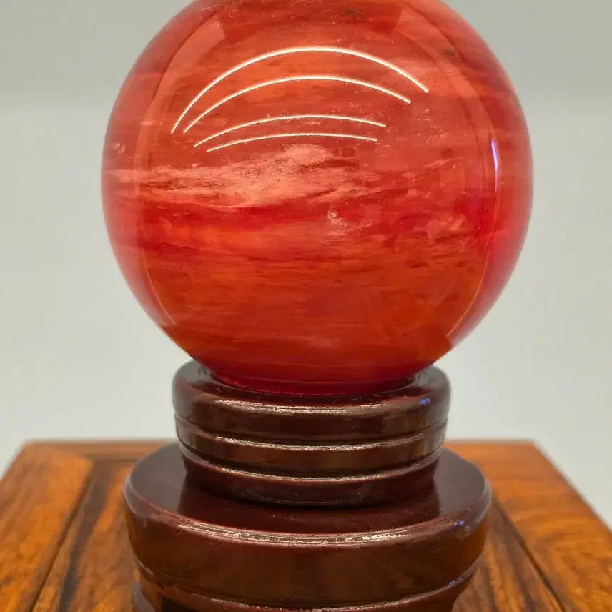 [BUNJANG] Red Mineral Sphere Stone / 26100808 좋은 기운을 주고 붉은 컬러가 영롱한 광물 구가공석 수석 팝니다