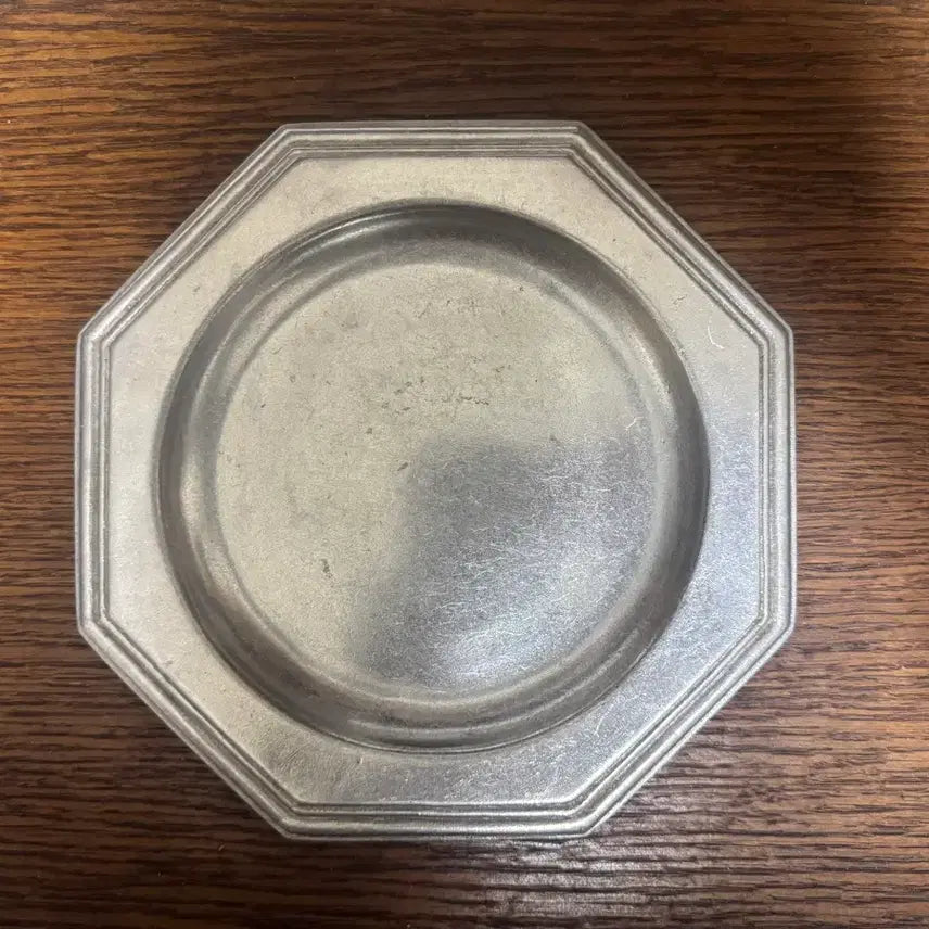 [BUNJANG] Vintage Octagonal Pewter Plate / 빈티지 주석 접시 팔각
