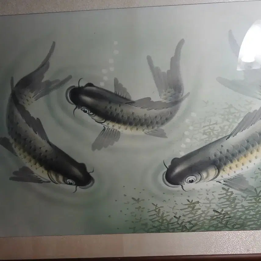 [BUNJANG] Ink Wash Painting Carp Framed Art / 수묵화 잉어 그림 액자