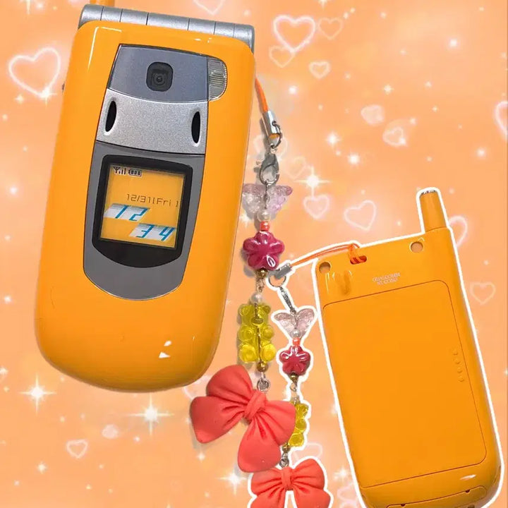 [BUNJANG] Sanyo Orange-Yellow Folder Phone Mock-up Phone / 산요폰 오렌지옐로우 폴더폰 목업폰 모형폰