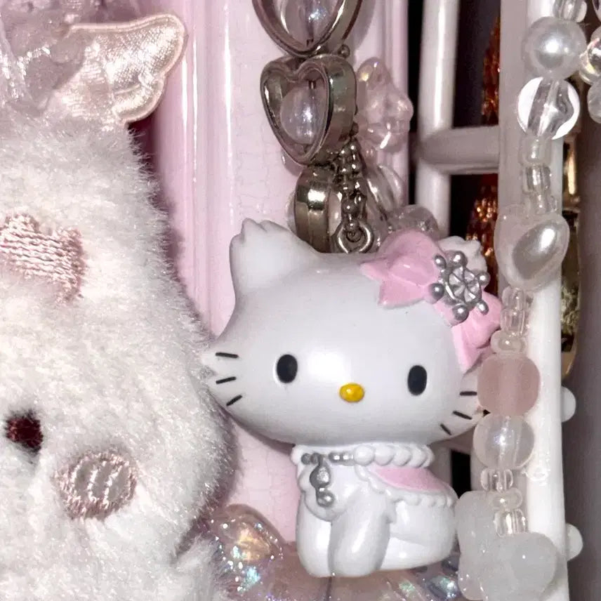 [BUNJANG] Classic Charmmy Kitty Snowflake Strap Keychain / 고전 챠미키티 눈꽃 스트랩 키링