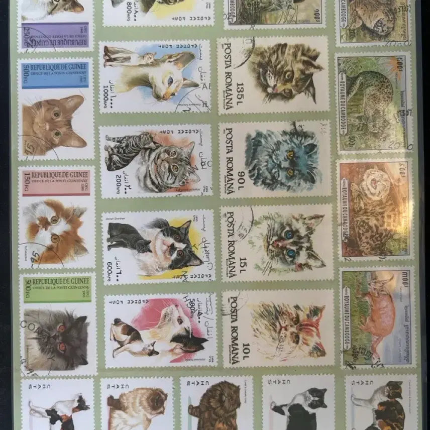 [BUNJANG] Cat Stamp Set (20 Sheets) / 고양이 우표 20장 세트
