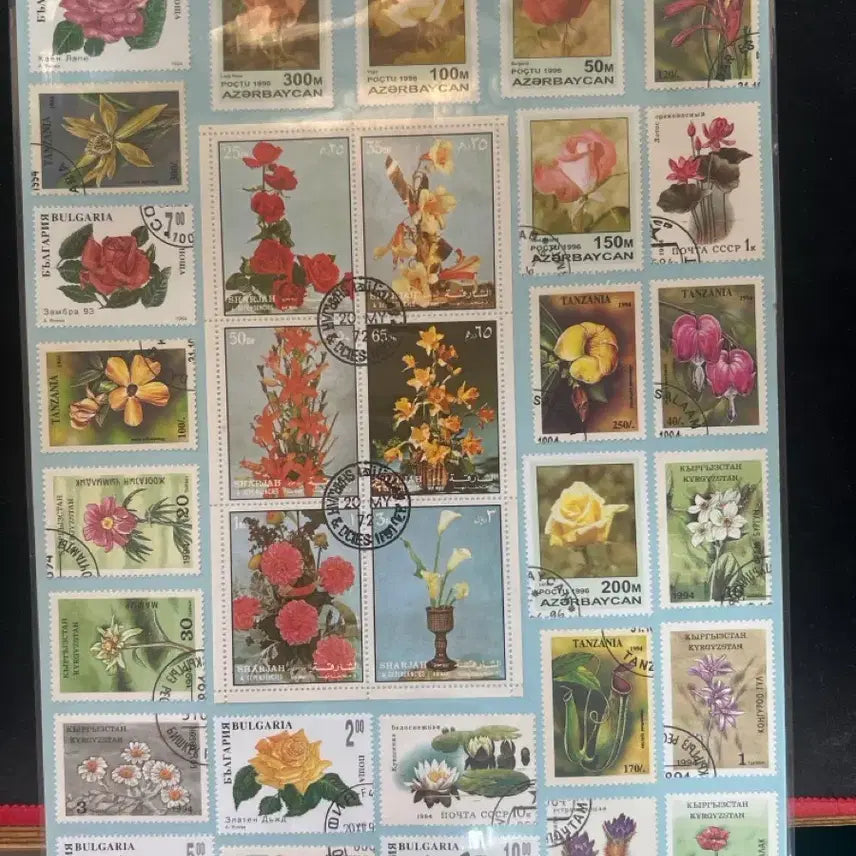 [BUNJANG] Flower Design Stamp Set / 우표 세트 꽃 도안