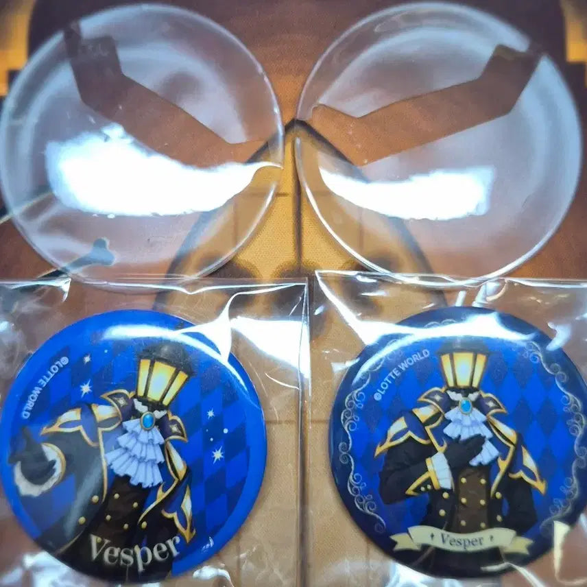 [BUNJANG] Vesper Lotte World Can Badge Set with 2 Covers / 캔뱃지 커버 2개 덤)롯데월드 베스퍼 캔뱃지 2개 세트 판매합니다!
