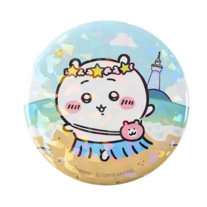 [BUNJANG] Chiikawa Skytree Hologram Can Badge / 치이카와 스카이트리 치이카와 캔뱃지 판매합니다