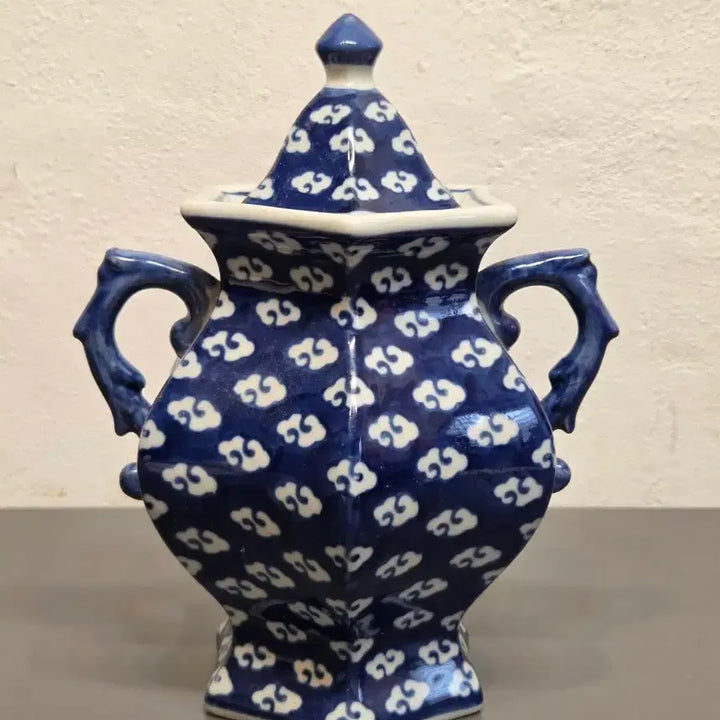 [BUNJANG] Hong Kong Ceramic Jar with Hexagonal Lid / 홍콩 6각 뚜껑 도자기