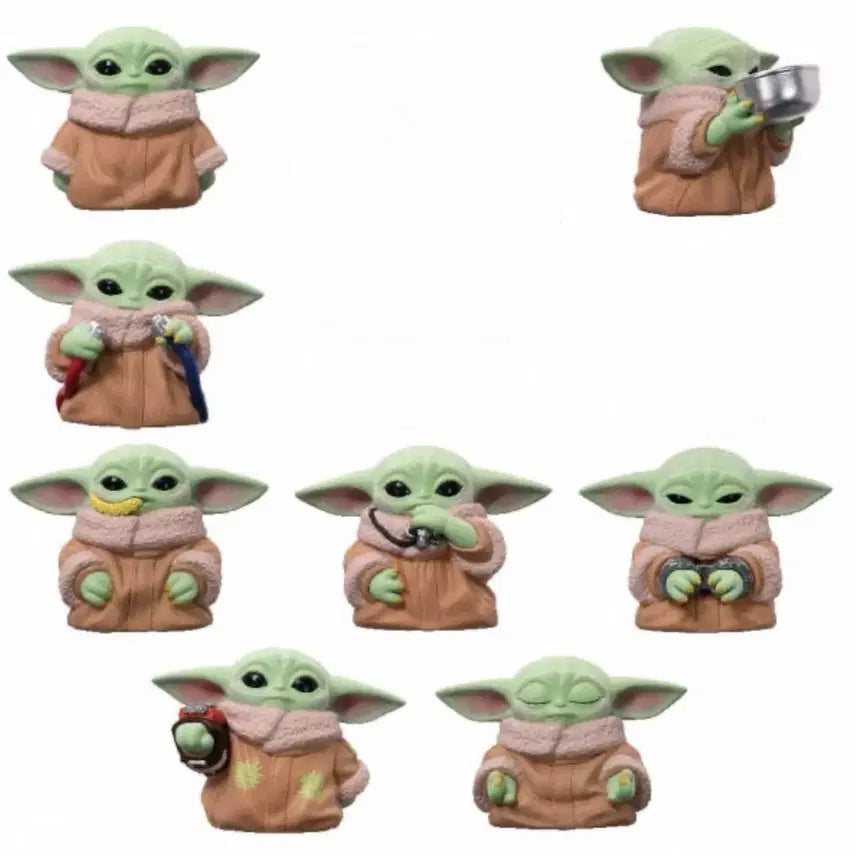 [BUNJANG] Star Wars Mandalorian Grogu Sofubi Puppet Figure Bundle Set / 스타워즈 만달로리안 그로구 소프비 퍼펫 피규어 일괄 8개
