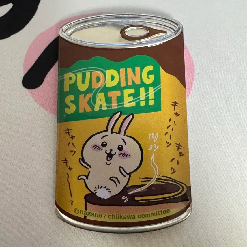 [BUNJANG] Chiikawa Usagi Pudding Can Badge / 우사기 통조림 푸딩 캔뱃지