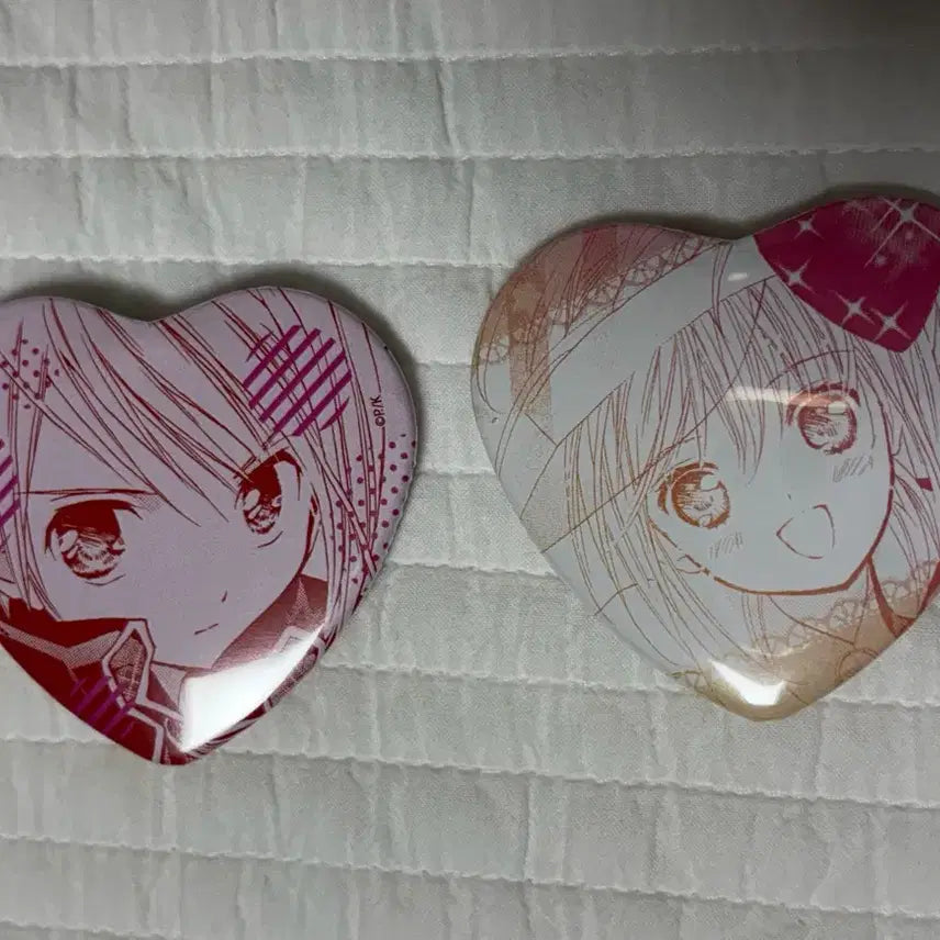[BUNJANG] Character Transformation Cardcaptor Sakura Ami &amp; Ruri Heart Can Badges (Opened Display) / 캐캐체 캐릭캐릭체인지 루이 아무 하트 캔뱃지 개봉전시품 일괄 판매