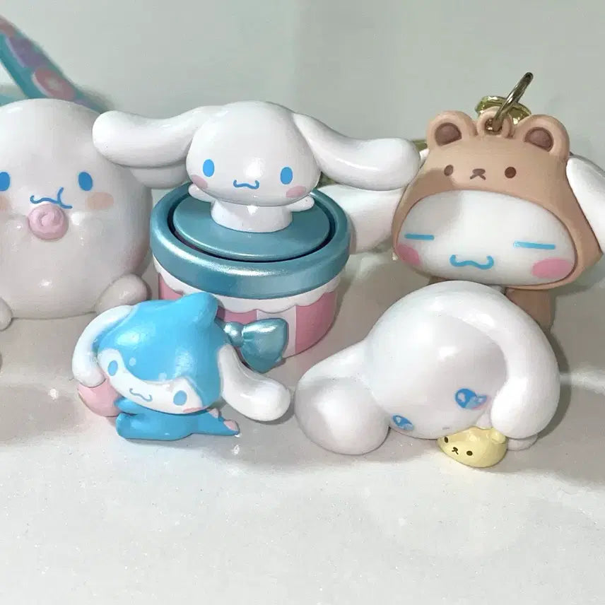[BUNJANG] Sanrio Cinnamoroll Figure Keychain 7 Types Bundle Set / 산리오 시나모롤 피규어 키링 7종 일괄