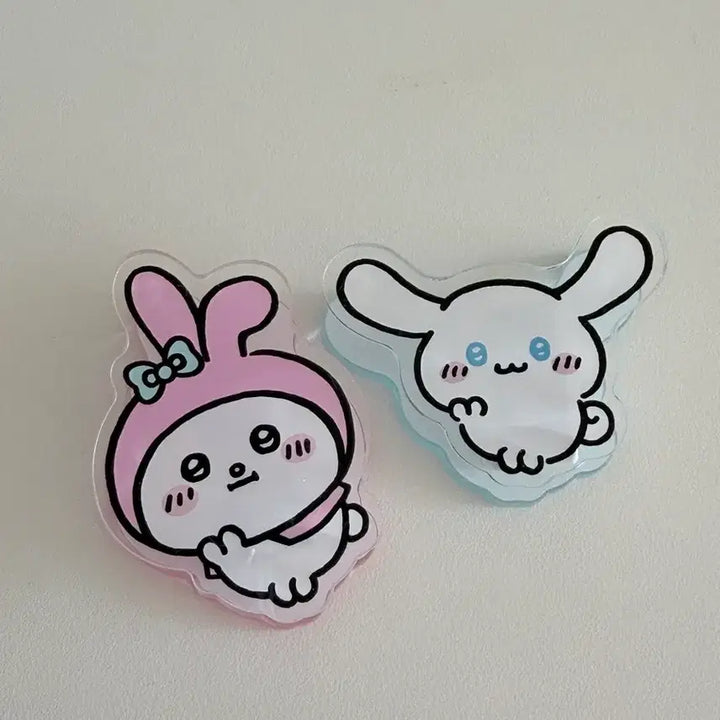 [BUNJANG] Sanrio x Chiikawa Hachiware Collaboration Clip Set / 먼작귀 산리오 콜라보 집게 치이카와 하치와레 세트판매