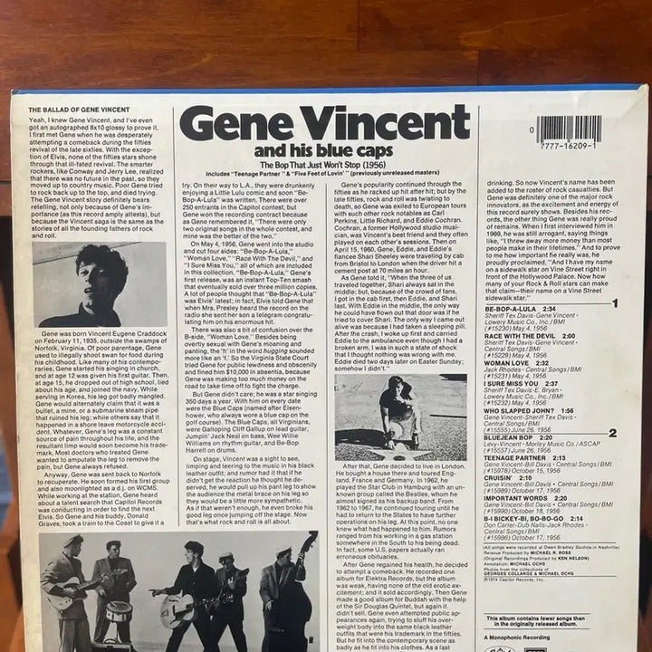 [BUNJANG] Gene Vincent LP / Gene vincent 진 빈센트 LP 엘피