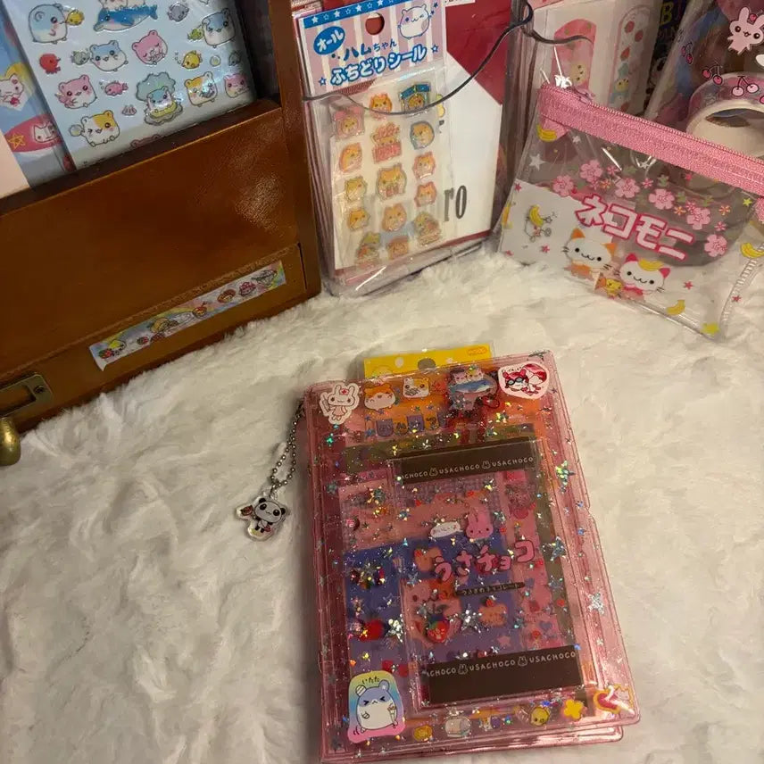 [BUNJANG] Pink Diary Set Up with Character Illustrations / 다이어리셋업