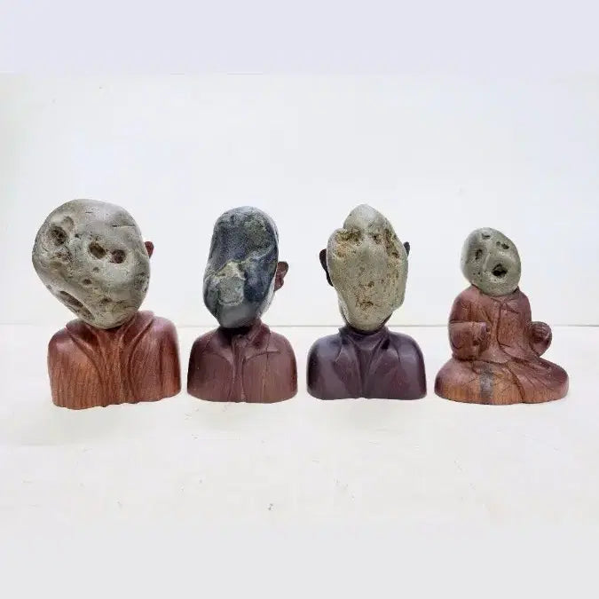 [BUNJANG] Ugly Brothers Stone Set - Natural Texture Face Carving / 못난이 4형제 인상석/수석