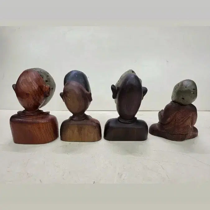 [BUNJANG] Ugly Brothers Stone Set - Natural Texture Face Carving / 못난이 4형제 인상석/수석