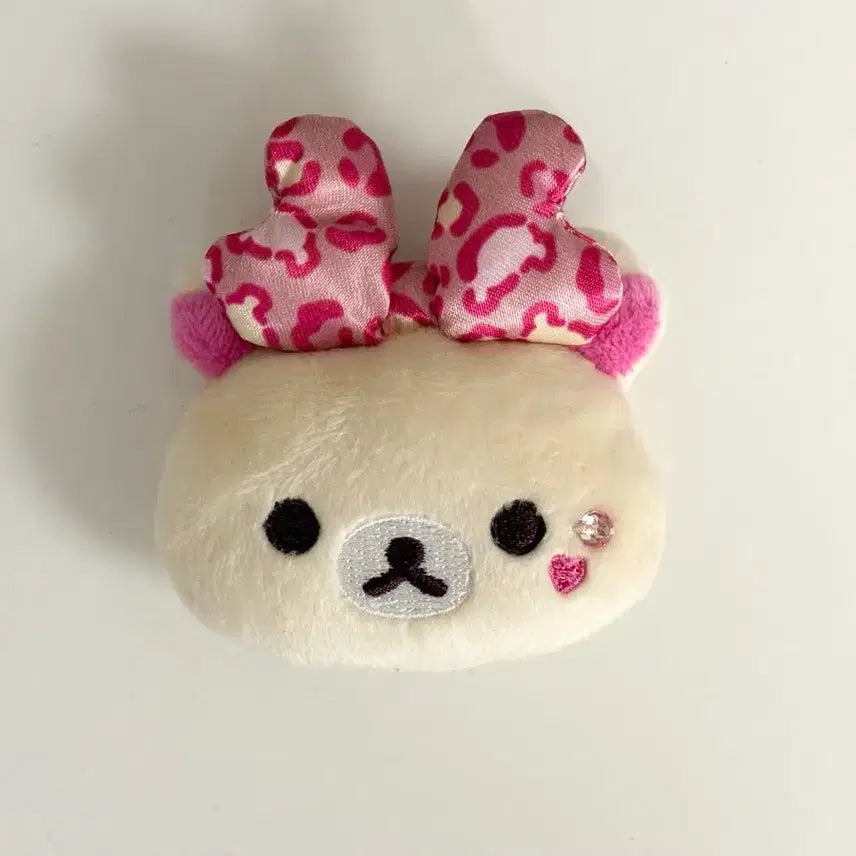 [BUNJANG] Rilakkuma Korilakkuma Plush Badge / 새상품 ; 코리락쿠마 잔뜩 시리즈 봉제뱃지 갸루 리본