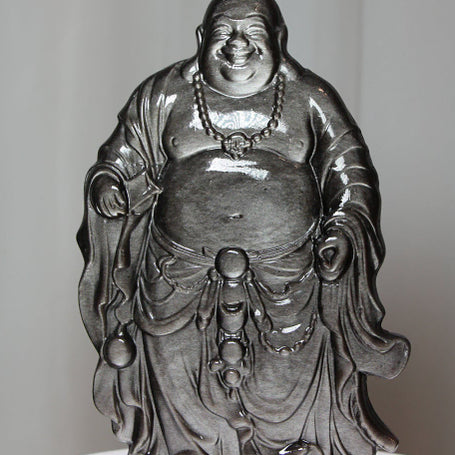 [BUNJANG] Silver Obsidian Carving / 실버옵시디언 포대화상 카빙