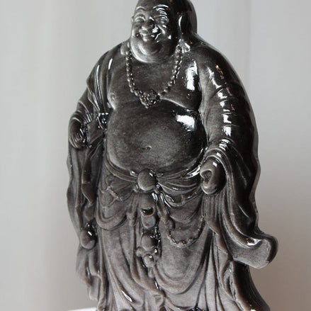 [BUNJANG] Silver Obsidian Carving / 실버옵시디언 포대화상 카빙