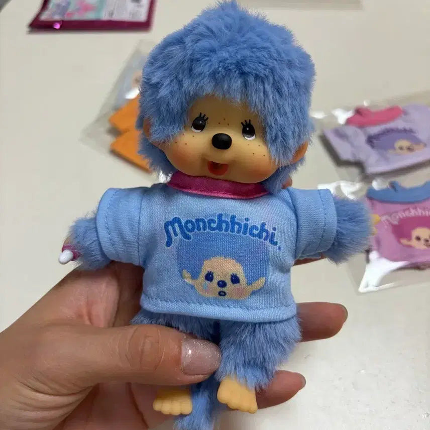 [BUNJANG] Monchhichi T-Shirt Sky Blue / 몬치치 티셔츠 하늘색