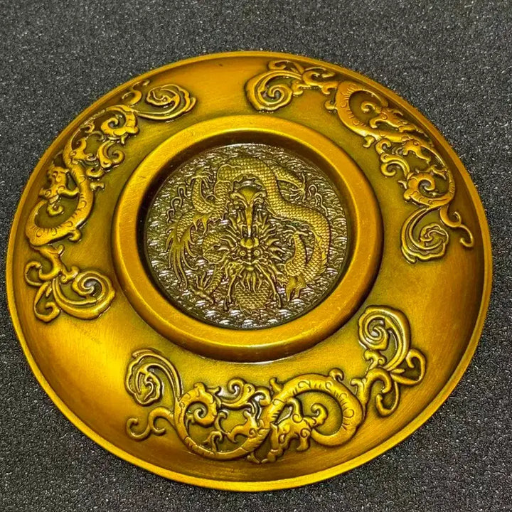 [BUNJANG] Brass Dragon Motif Plate / 황동 용 문양 접시