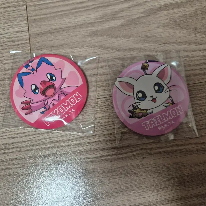 [BUNJANG] Digimon Can Badge Set - Piyomon &amp; Gatomon / 디지몬 캔뱃지 피요몬 가트몬