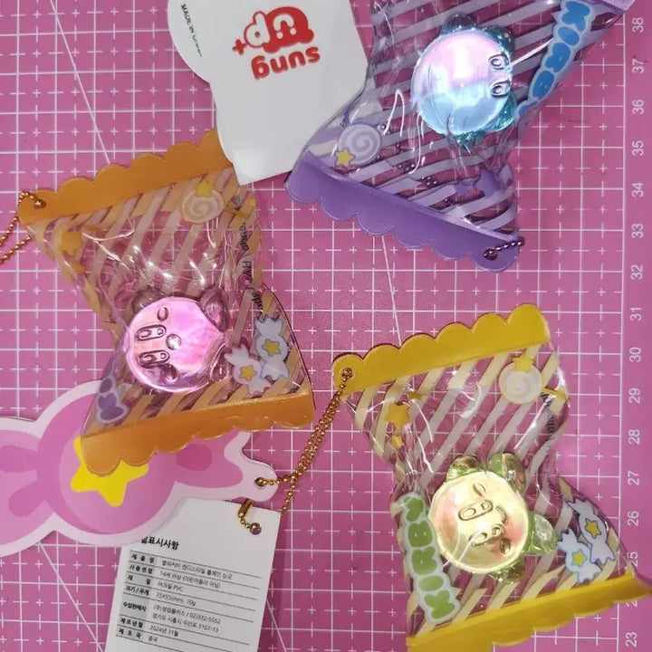 [BUNJANG] Kirby Candy Clear Keychain 3-Piece Set / [일괄가] 별의 커비 캔디 모양 투명 키링 3종 세트 성업