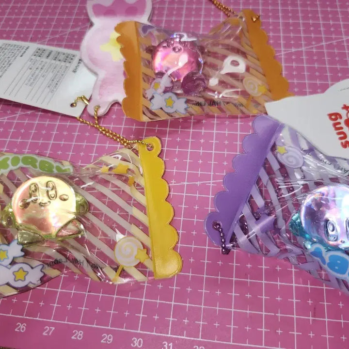 [BUNJANG] Kirby Candy Clear Keychain 3-Piece Set / [일괄가] 별의 커비 캔디 모양 투명 키링 3종 세트 성업
