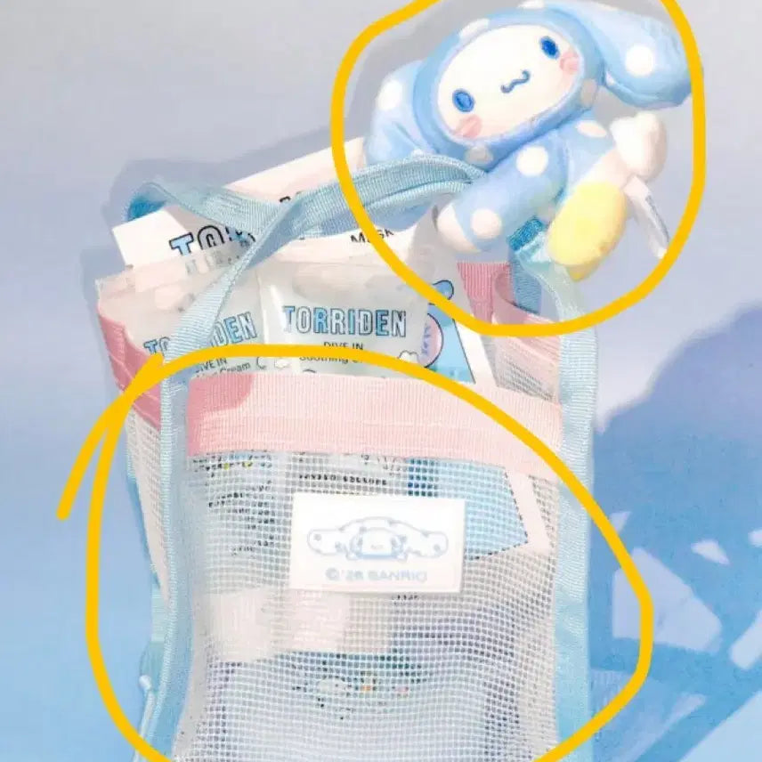 [BUNJANG] Torriden Cinnamoroll Magnetic Plush + Mesh Bag Set / 토리든 시나모롤 자석 인형+매쉬백 세트