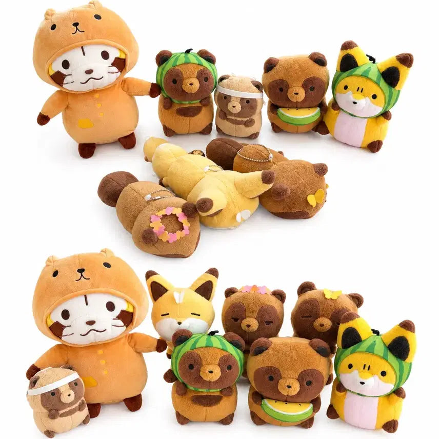 [BUNJANG] Rascal Fox and Racoon Doll 8-Piece Bundle Set / 라스칼/여우와너구리 인형 8종 일괄 세트