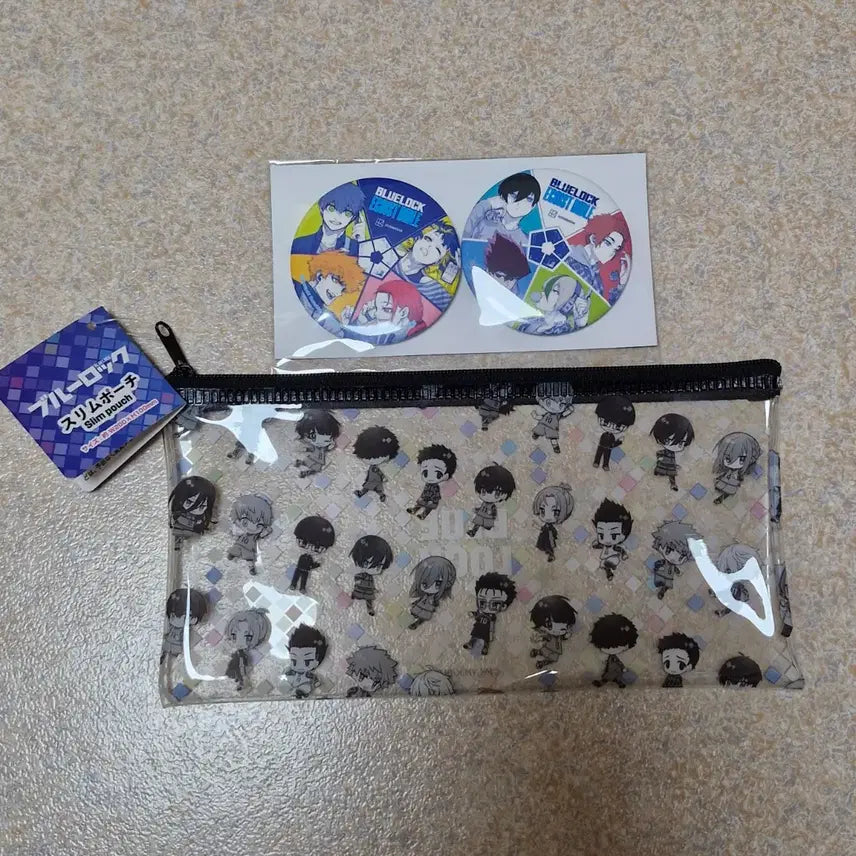[BUNJANG] Blue Lock Slim Pouch and Can Badge Bundle Set / [일괄] 블루록 슬림파우치 및 캔뱃지 세트