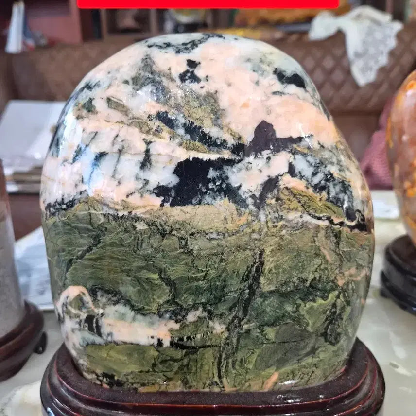 [BUNJANG] Blue Rainbow Stone Jade Object / 청해칠색석 옥 18.5~20*8